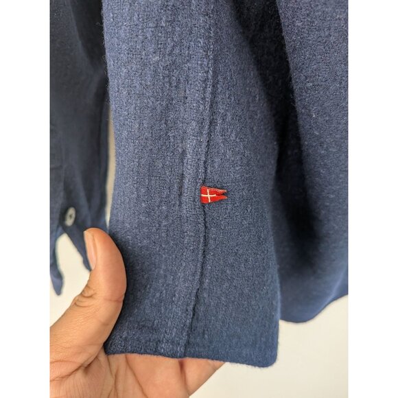 HAN Button Up Shirt Men Size XL Wool Blend Textured Minimalist Danish Timeless - Picture 7 of 10